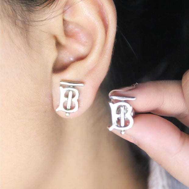 Alphabet B silver studs
