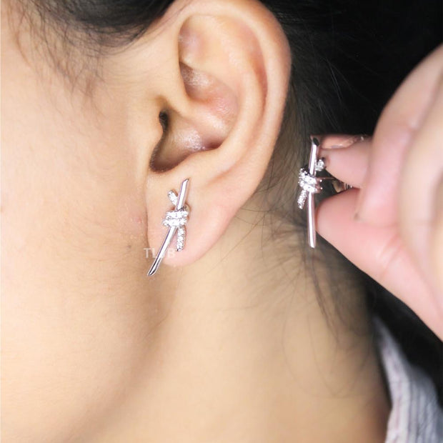 T &co knot earrings (silver)