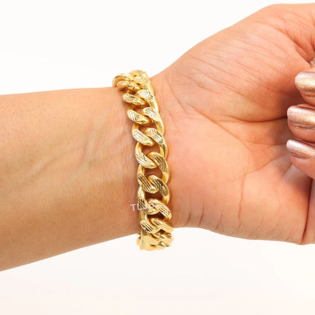 Medusa gold link chain bracelet