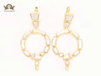 White & gold MOP statement dangles