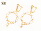 White & gold MOP statement dangles