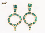 Green & gold MOP statement dangles