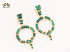 Green & gold MOP statement dangles