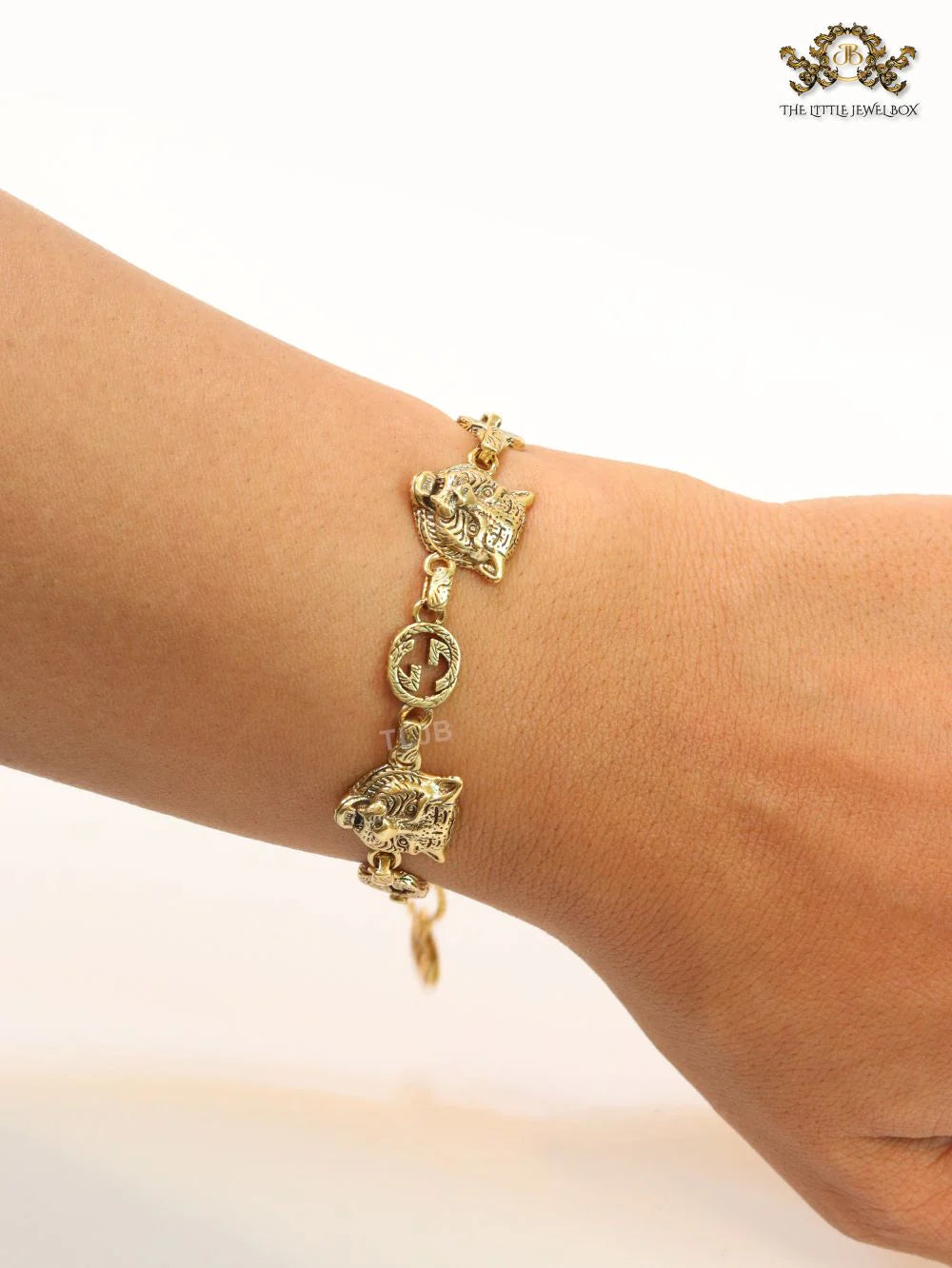 Tiger face antique bracelet