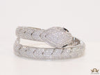 Cubic zirconia stones snake bracelet with platinum plated details black cubic zirconia stone details