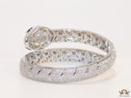 Cubic zirconia stones serpentine bracelet with platinum plated details black cubic zirconia stone details