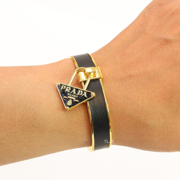 Black alphabet charm bracelet