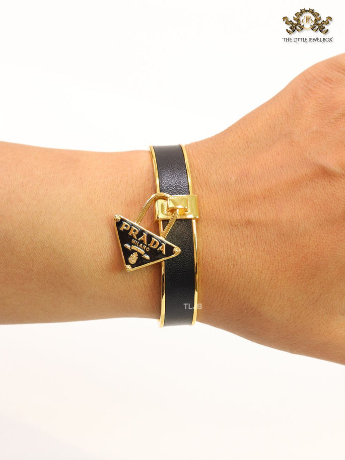 Black alphabet charm bracelet