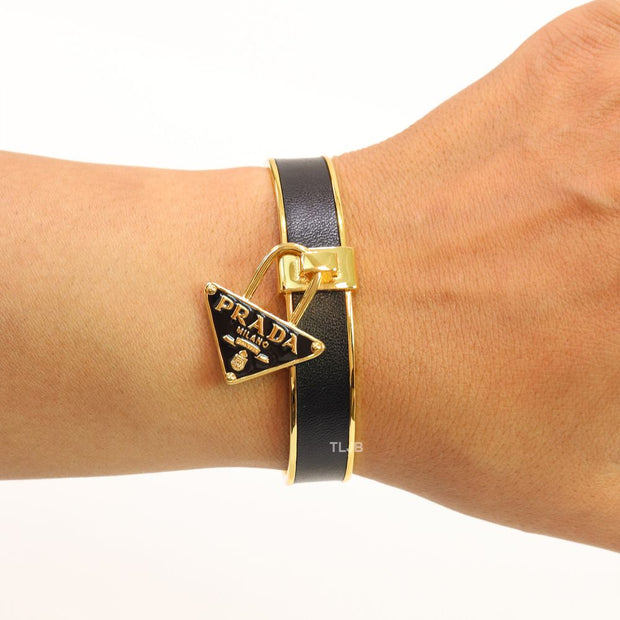 Black alphabet charm bracelet