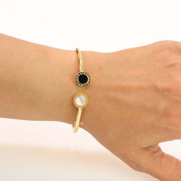 Black & white openable bracelet