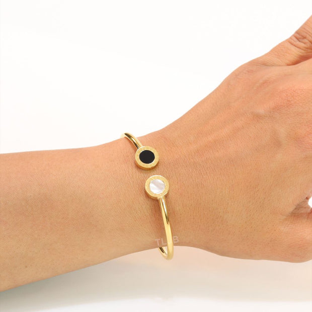 Black & white openable bracelet