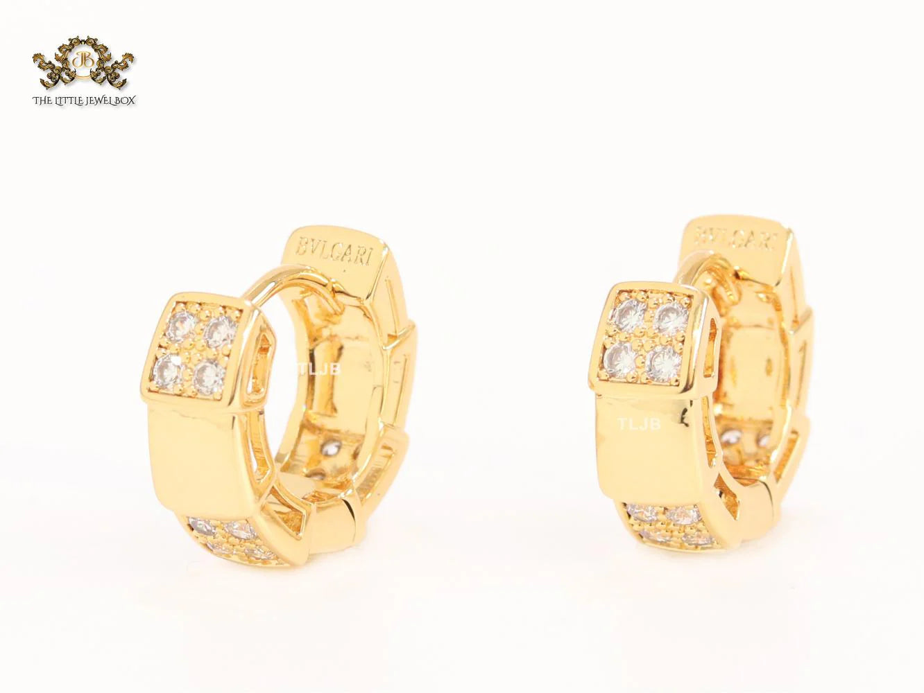 Cz and gold small hoops