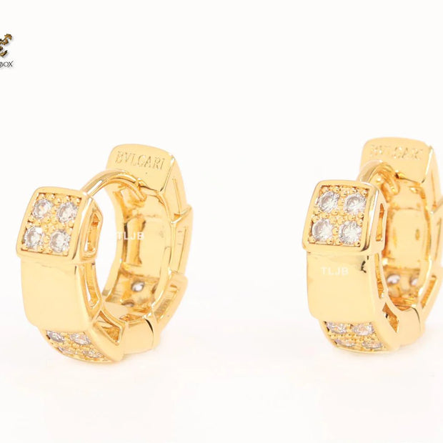 Cz and gold small hoops