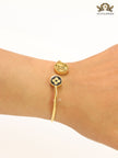 Alphabet L black & gold bracelet