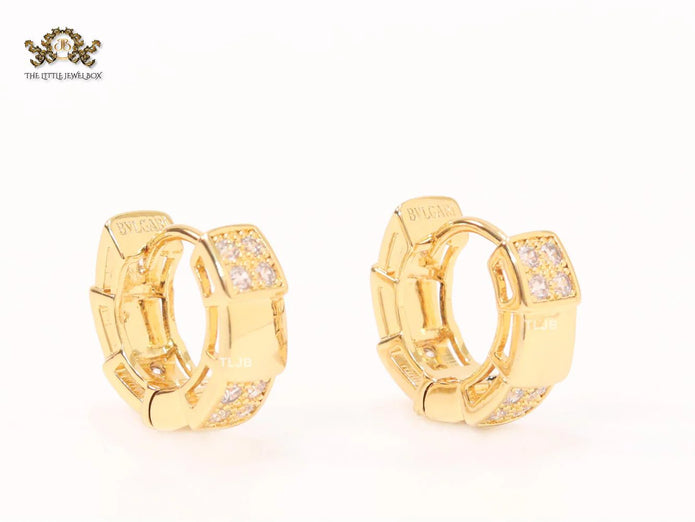 Cz and gold small hoops