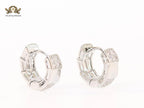 Cz and platinum small hoops