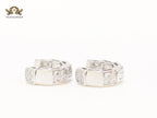 Cz and platinum small hoops