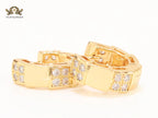 Cz and gold small hoops