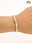 White & gold sleek screw bracelet