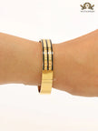 Black & gold stripes bracelet
