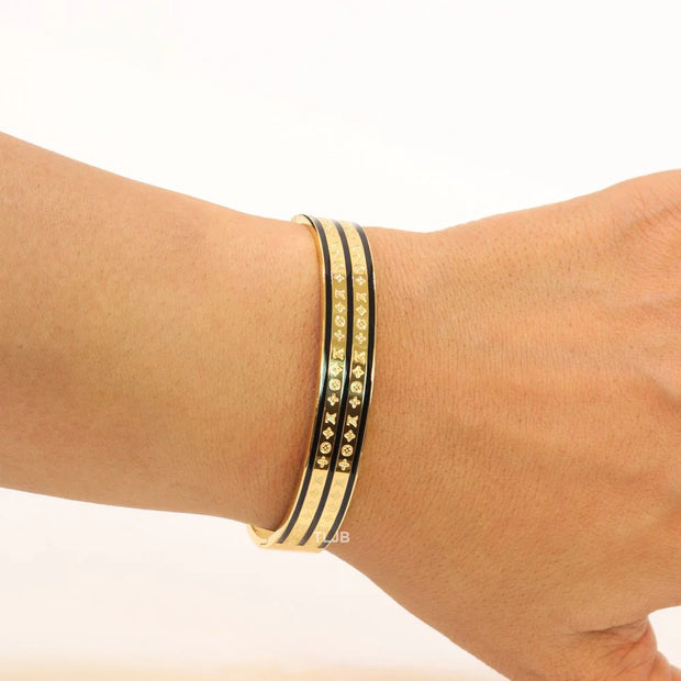 Black & gold stripes bracelet