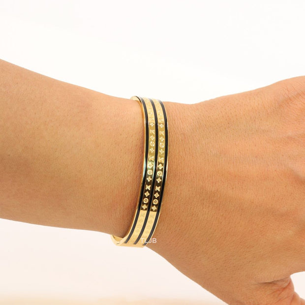 Black & gold stripes bracelet