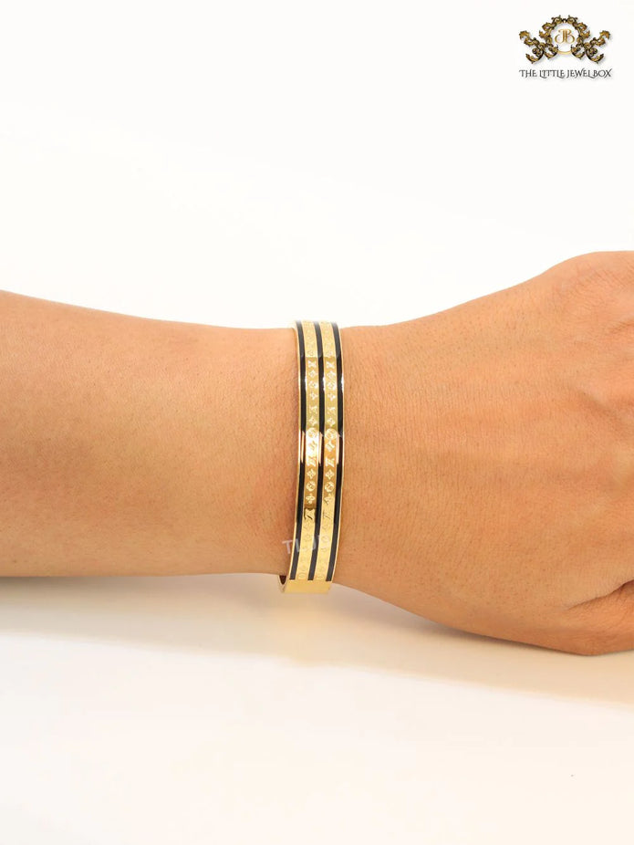 Black & gold stripes bracelet