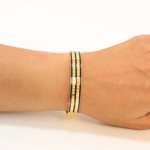 Black & gold stripes bracelet