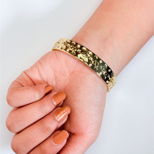 Alphabet CD Gold Textured Bracelet