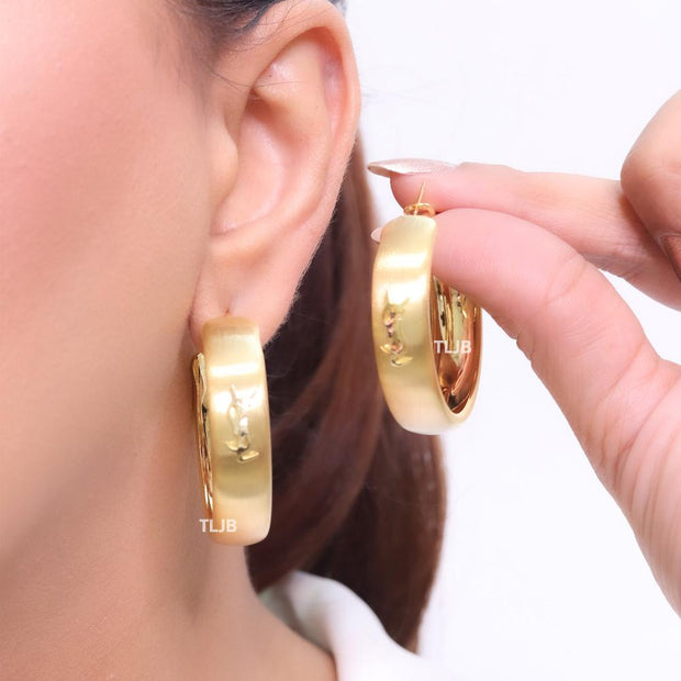 Alphabet  Y & L  matt gold hoops
