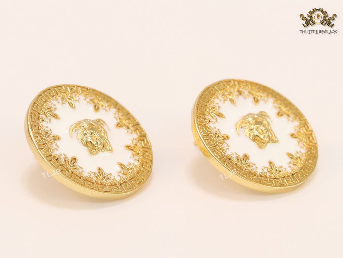 Medusa gold and white studs