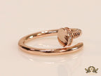 Rose gold plated cz nail ring