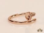 Rose gold plated cz nail ring