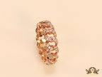 CZ link chain ring in rose gold finish