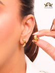 Cz and gold small hoops