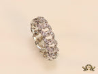 CZ link chain ring in platinum finish