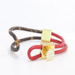 Alphabet L and V signature-red bracelet