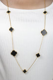 Alphabet VC Black clover long chain necklace 48 inches