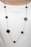 Alphabet VC Black clover long chain necklace 48 inches