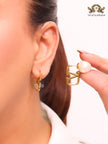 Open V studs with pearls