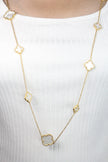 Alphabet VC White clover long chain necklace 48 inches