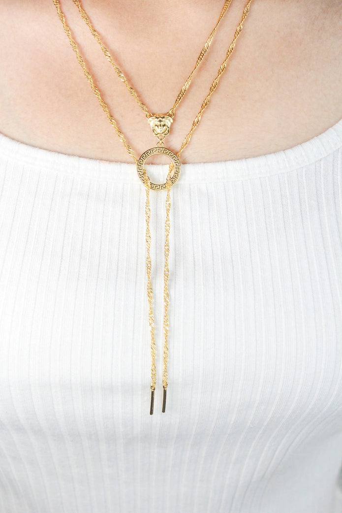 Medusa double Chain with tie knot pattern