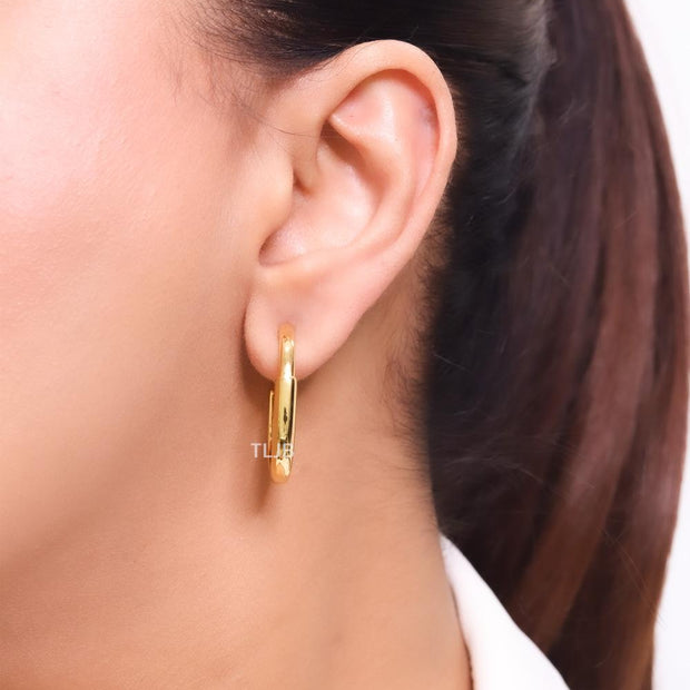 Small gold T & Co. hoops