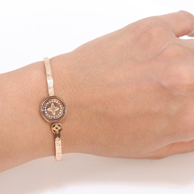 Alphabet LV Sleek bracelet in rose gold finish