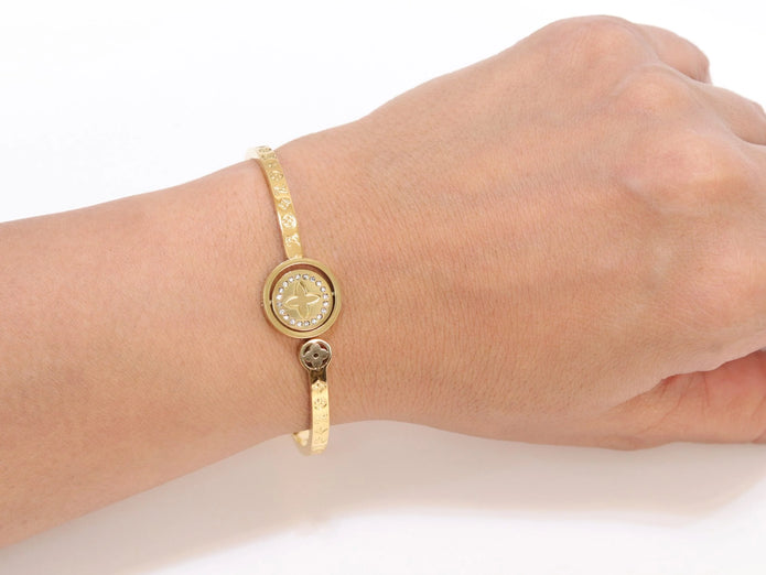 Alphabet LV Sleek bracelet in gold finish