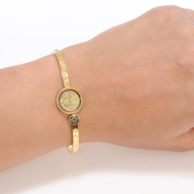 Alphabet LV Sleek bracelet in gold finish