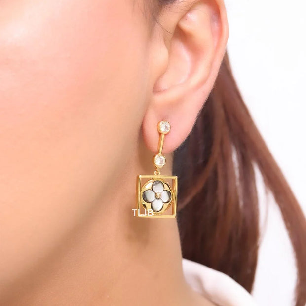 Grey clover and cz dangles