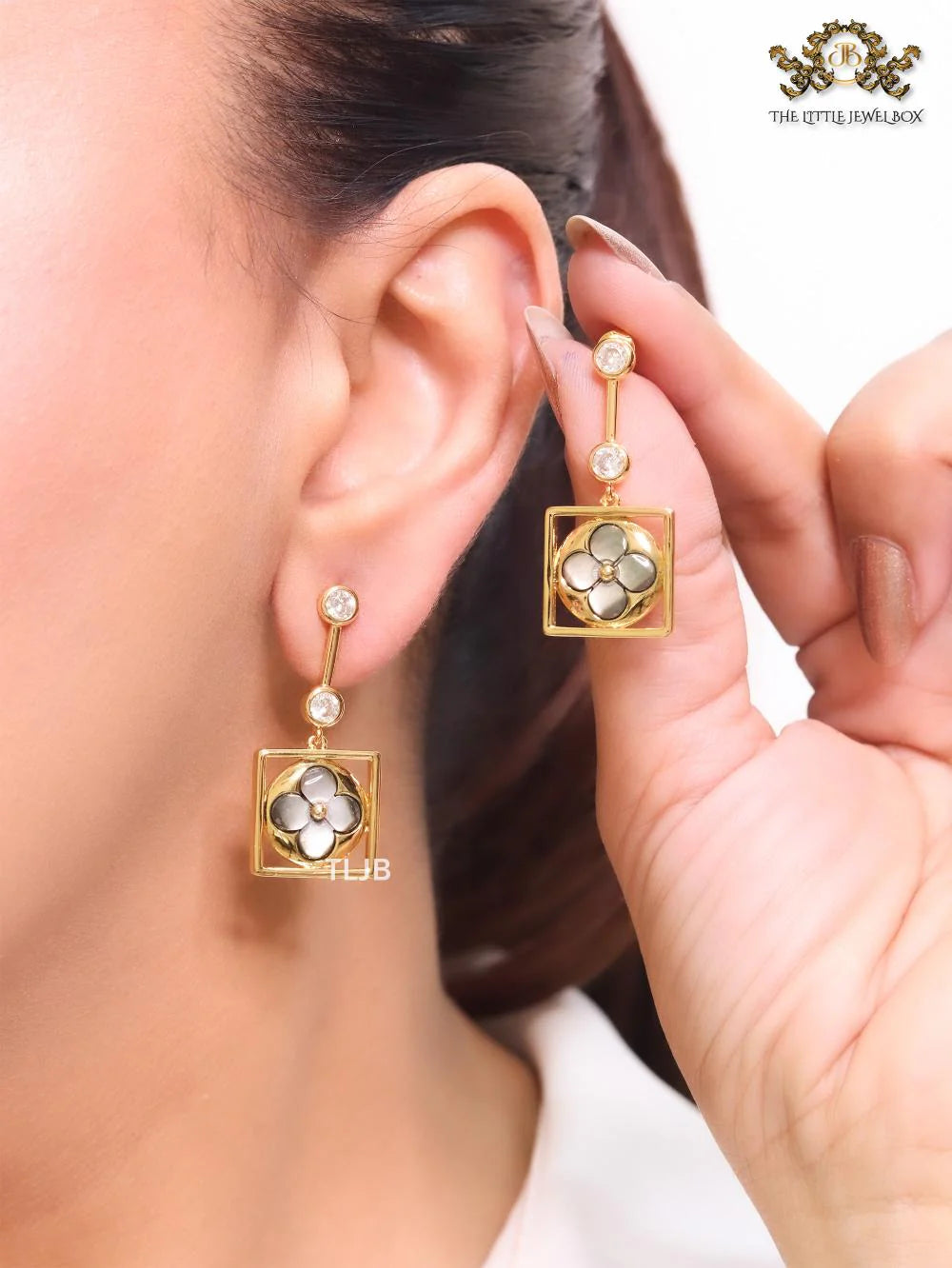 Grey clover and cz dangles