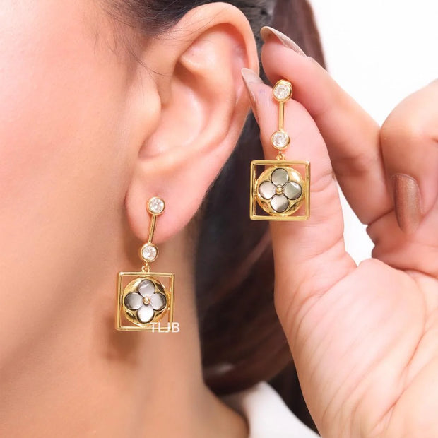 Grey clover and cz dangles