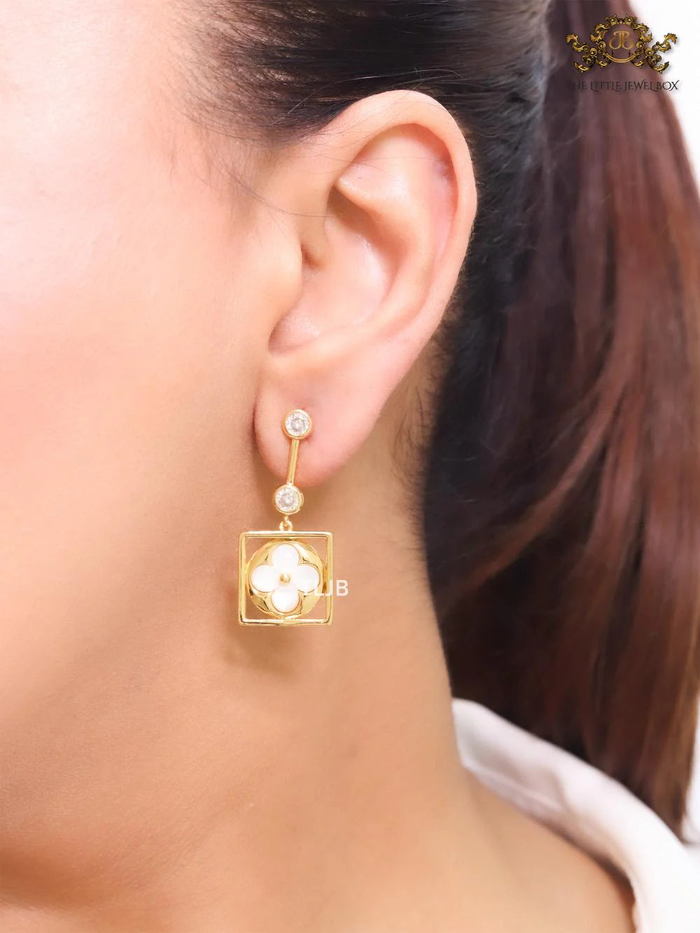 White clover and cz dangles